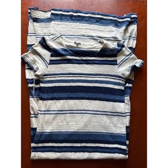 Splendid Striped Knit Maxi Dress in Navy & Cream Size Small Supima Cotton/Modal - Picture 7 of 7